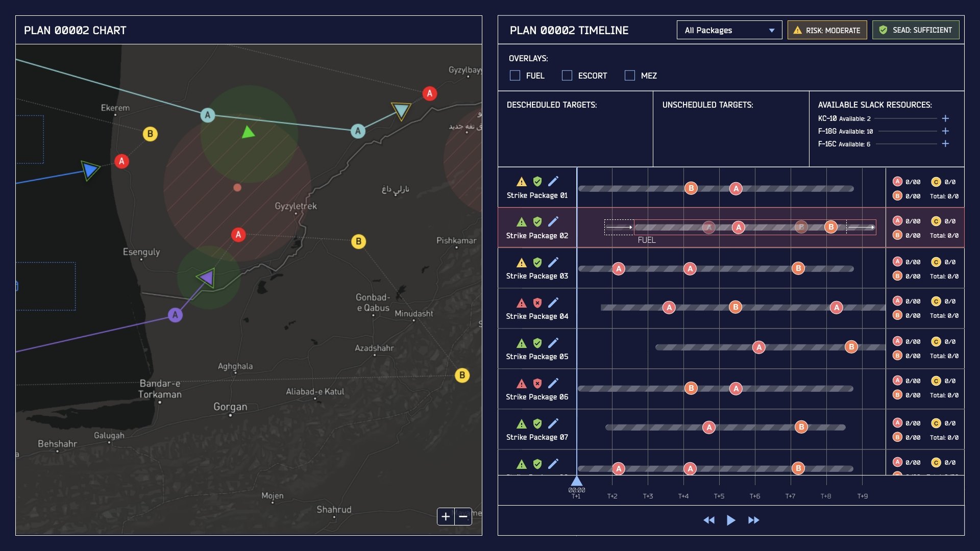 Adjustments reflected in the map and timeline