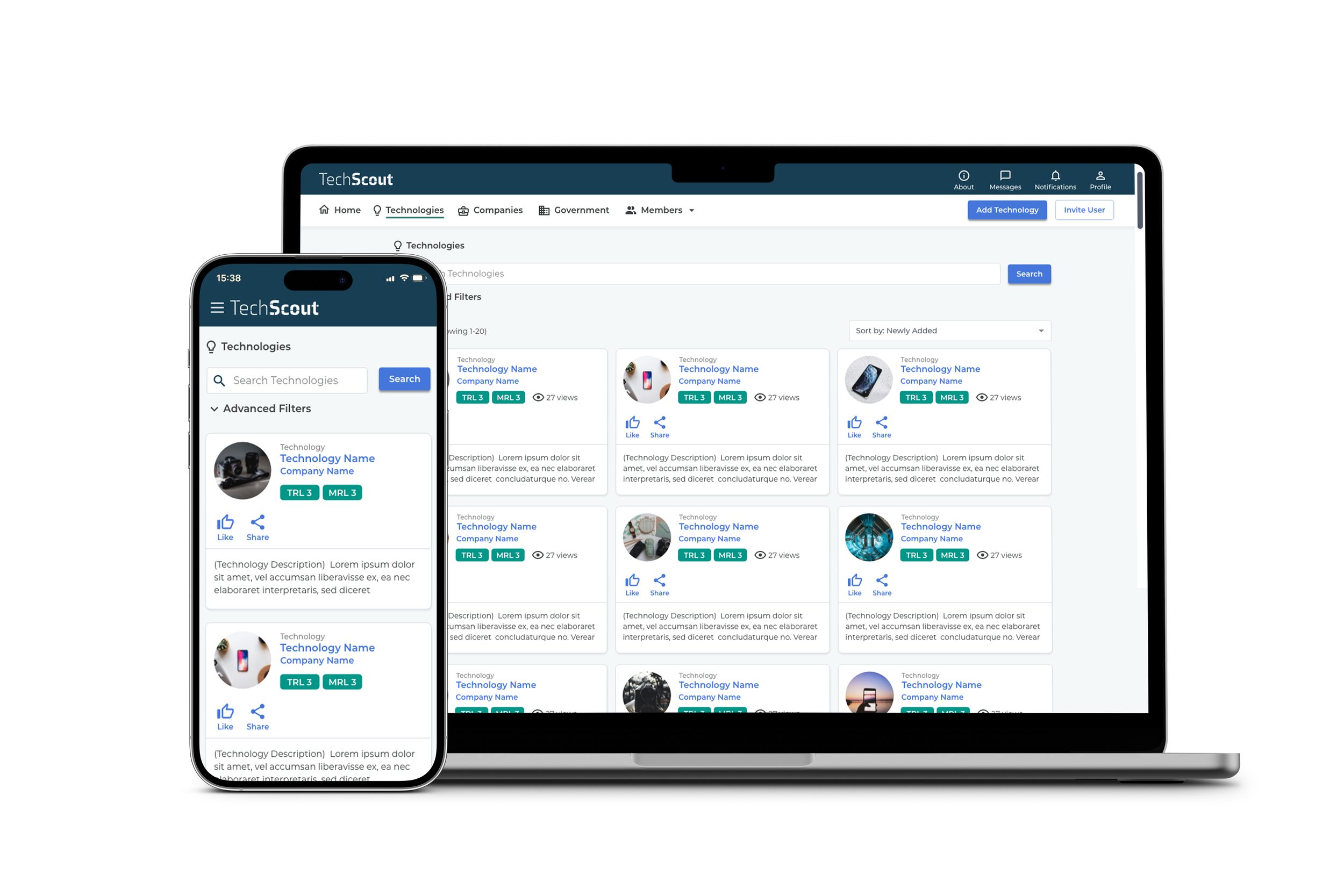 Discover technologies, companies, and users